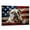 American Bulldog, variant on Airedale Terrier Dog American Flag Canvas Poster Wall Art Dog Pictures for Wall Decor Red White Blue Flag of USA Patriotic Painting Print for Living Room Bedroom Office