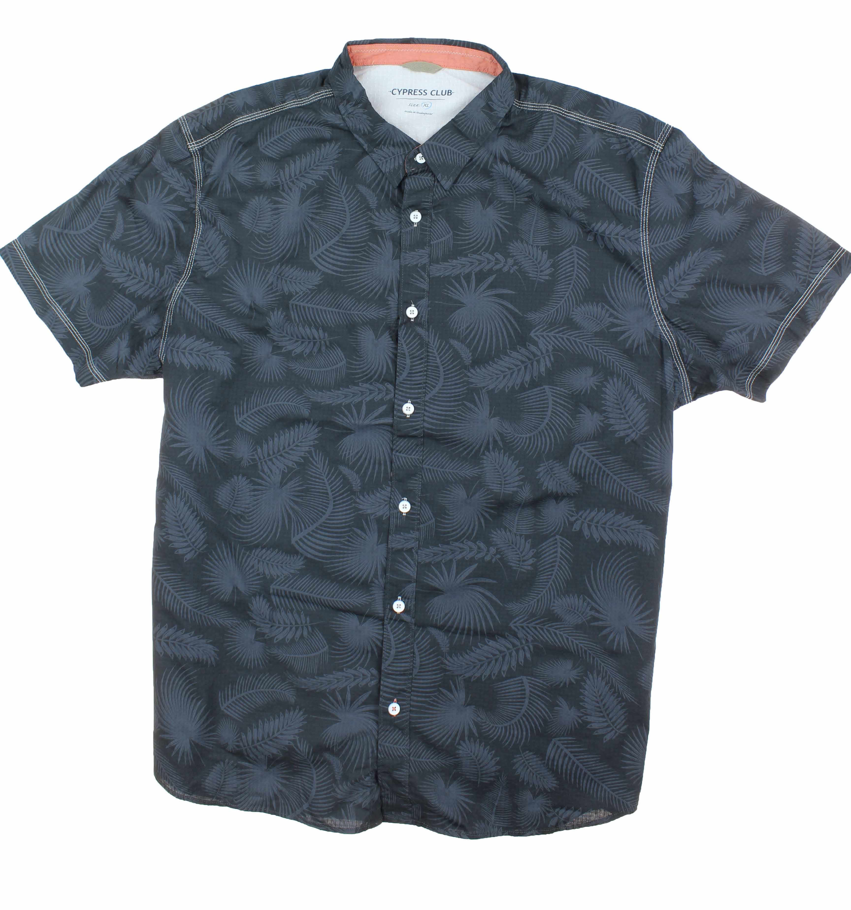 Cypress Club Menâ€™s Short Sleeve Woven Button Down Shirt (Black, X ...