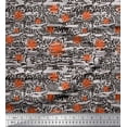 thumbnail image 1 of Soimoi Grey Silk Fabric Floral & Leopard Animal Skin Print Fabric by the Yard 42 Inch Wide, 1 of 3
