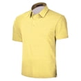 thumbnail image 1 of Hiiyo Men's Polo Shirt Solid Color Short Sleeved T-Shirt, Yellow, 1 of 2