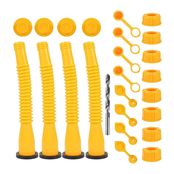 Boquilla del recipiente de gas, reemplazo del dor del recipiente de gas, almohadilla de goma gruesa con tapa del recipiente de gas, kits de 4 juegos Sunnimix Boquilla de latas de gasolina