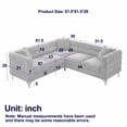 thumbnail image 2 of 81.5" L-Shaped Sofa with 3 Cushions Pillows, 5-Seater Corner Couch with Metal Legs,  Corner Convertible Sectional Couch for Living Room,Bedroom,Apartment,Office, 2 of 8