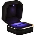 thumbnail image 2 of Ring Box Case With Led Light Square Black Jewelry Display Gift Box For Proposal Engagement Wedding, 2 of 5