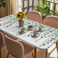 thumbnail image 3 of Green Eucalyptus Leaves Table Cloths for 5 Foot Rectangle Tables, Summer Botanical Weeping Watercolor Patio Waterproof Elastic Fitted Tablecloths, Washable Rectangular Table Cover for Camping, 3 of 8