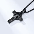 thumbnail image 5 of Celtic Cross Necklace for Men Viking Irish Knot Serenity Prayer Pendant Crucifix Mens Jewelry with Stainless Steel Box Chain, 5 of 5