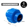 thumbnail image 2 of Uxcell 6Pcs 3/4" Unión Acoplamiento Accesorio de Tubo (Enchufe x Enchufe) Adaptador de Unión Deslizante Schedule 40, O-Ring de EPDM, Azul, 2 of 6