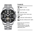 thumbnail image 3 of Relojes para hombre Reloj de pulsera de cuarzo de lujo Reloj informal de negocios para hombre Reloj luminoso de moda Acero inoxidable resistente al agua, 3 of 8