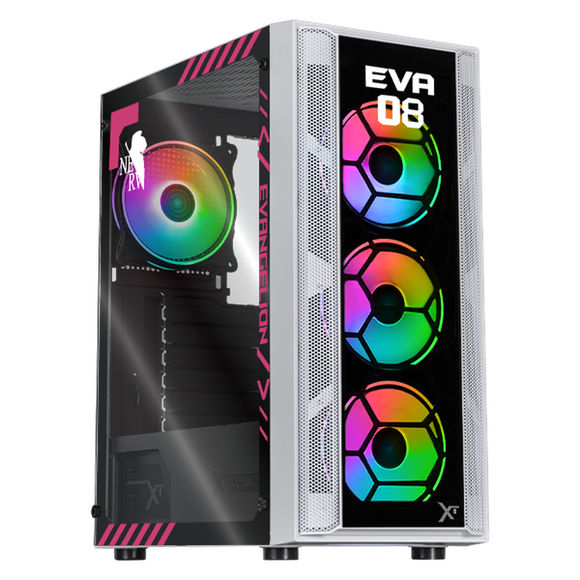 Gabinete XTREME PC GAMING Evangelion 08 Comic Edition Media Torre 4 Fan ARGB Blanco CXTEV8WT