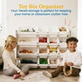 thumbnail image 3 of ECR4Kids 4-Tier Organizer with 16 Removable Plastic Bins, 4x4, Toy Storage, Grey/White, 3 of 9