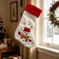thumbnail image 5 of Qocolcyl Plush Embroidered Christmas Stockings, Cute Penguin Reindeer Santa Snowman Xmas Stocking with Red Cuff, Hanging Gift Bag for Fireplace Tree Indoor Christmas Decorations Holiday Family Party, 5 of 7