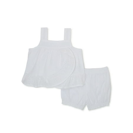 

Wonder Nation Baby Girl Ruffled Top and Shorts Set 2-Piece Sizes 0/3M-24M