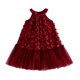thumbnail image 2 of Vestido sin mangas de cuello redondo para niñas, de moda, de color liso, con cuello colgante, lazo tridimensional de malla, vestido para niñas, 2 of 5