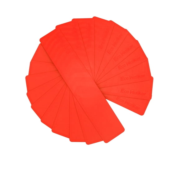 Eco Walker Court Line Markers Red Set of 10 Flat Rubber Boundary Lines for Pickleball Tennis Badminton Training