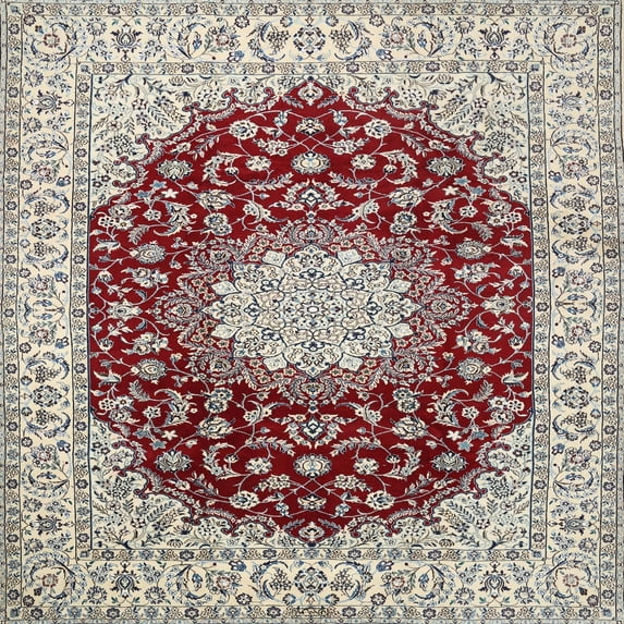 Ahgly Company Machine Washable Indoor Square Traditional Chestnut Brown Area Rugs, 8' Square