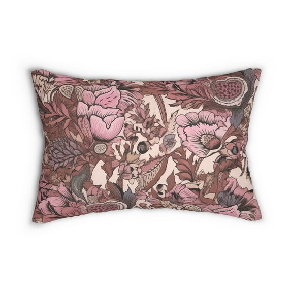 Lumbar Pillow with Jacobean Design