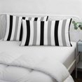 thumbnail image 4 of Black Gray Striped Throw Pillow Cover, Pillowcase Protectors with Zipper, Breathable Decorative Lumbar Pillow Case Cover, Farmhouse Stripe Art Pillow Shams for Couch Sofa 16x24Inch, 4 of 8