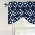 thumbnail image 4 of Tie Up Valance for Windows Blue Moroccan Design Curtains Valances Rod Pocket Valance Window Treatments Geometric Art Balloon Curtains for Kitchen Living Room Bedroom Bathroom Decor 54x18 Inch, 4 of 9
