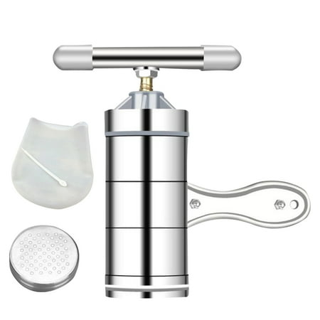 

Household Noodle Maker Stainless Steel Noodle Press Machine Kitchen Manual Noodle Tool (Silver 1pc Mold 1pc Kneading Bag)
