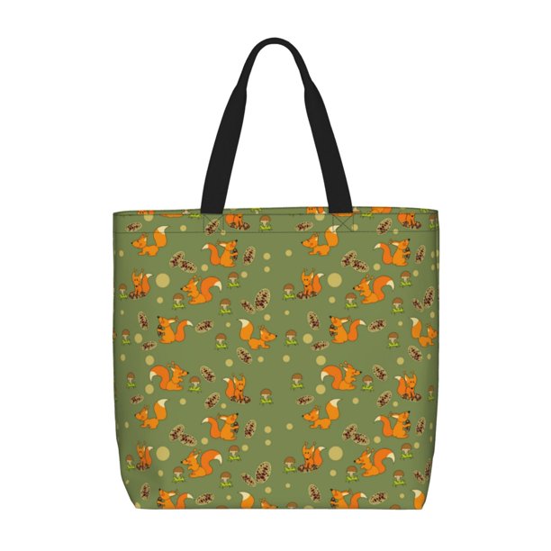 Balery Squirrel And Nuts Bolsa de Mano para Mujeres con Cremallera, Bolsa de Gimnasio con Compartimentos, Bolsa para Laptop, Bolsa para Trabajo