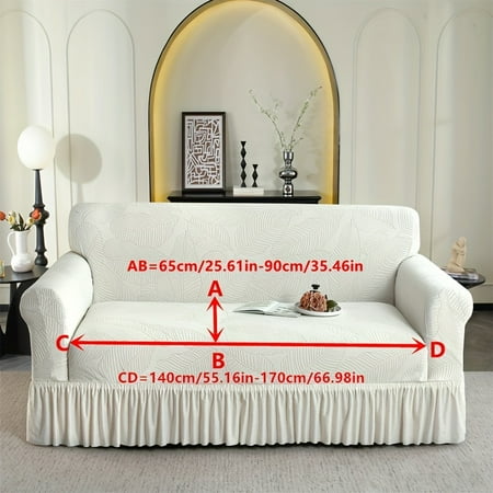 

PORK 1pc Sofa Cover With Skirt Solid Color Jacquard Thickened Anti-slip Dustproof Sofa Cover Sofa Cover For Four Seasons Universal Furniture Protection Cover For Bedroom Office Living