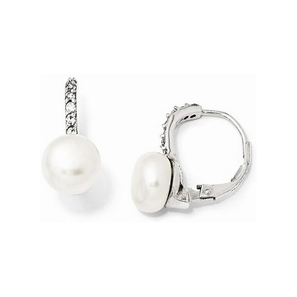 Gem And Harmony - Freshwater Cultured Pearl Leverback Earrings in ...