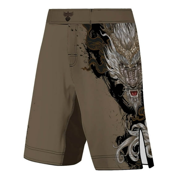 Raven Fightwear Men's Year of the Dragon MMA Shorts BJJ Brown