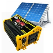 Julam Portable Solar Panel Kit 4000W Power Inverter with 2 USB Ports, 30A Solar Charge Controller, LED Screen Display, Fast Charging for Emergency Power Supply