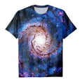thumbnail image 5 of vigerkar Cute Tops for Women Galaxy Space Print Petite Shirts Casual Short Sleeve Crewneck Graphic Tees Blouses (Dark Blue, S), 5 of 6