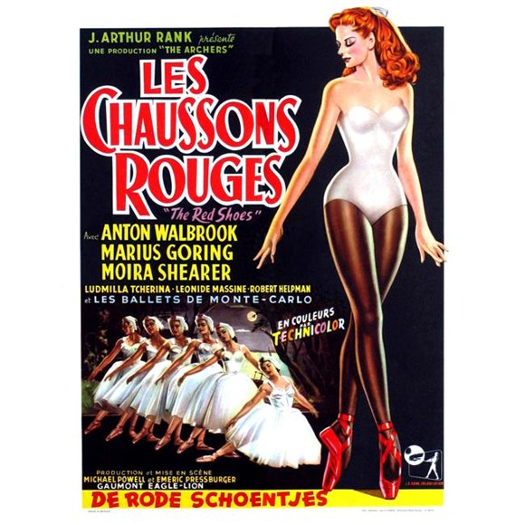 Everett Collection EVCMCDRESHEC004HLARGE The Red Shoes Aka Les Chaussons Rouges Aka De Rode Schoentjes Belgian Poster Art Top - Moira Shearer 1948 Movie Poster Masterprint, 24 x 36 - Large