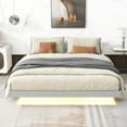 thumbnail image 2 of Pouseayar Queen Size Floating Bed Frame with LED Lights, Low Profile Platform Bed, Gray, 2 of 11