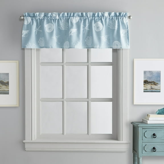 CHF Seashells Valance Printed, Aqua, Adult