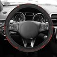 thumbnail image 1 of Sleek & Sporty Genuine Leather Steering Wheel Cover - RED, 1 of 5