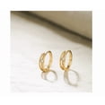 thumbnail image 2 of Pendientes Xtellar Aretes Aro Dorado Doble Con Diamantes, 2 of 4