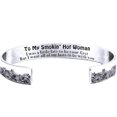 thumbnail image 1 of IKemiter To My Smokin' Hot Woman Wave Cuff Bracelet DIY Lettering Titanium Steel Open C-Shaped Bracelet Gift, 1 of 7