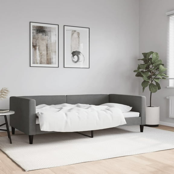 vidaXL Day Bed without Mattress Dark Gray 39.4"x74.8" Fabric
