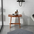 thumbnail image 4 of Gymax 20 Inch Teak Wood Shower Bench w/ Curved Seat for Inside Shower & Bath Spa, 4 of 10