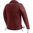 thumbnail image 2 of First Mfg Co - Popstar - Women's Motorcycle Biker Riding Oxblood Leather Jacket - Extra Large, 2 of 5