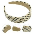 thumbnail image 3 of 1 Pc Elegant Flat Raffia Straw Headband for Women for Girls 5.91"x1.57" Black, 3 of 6