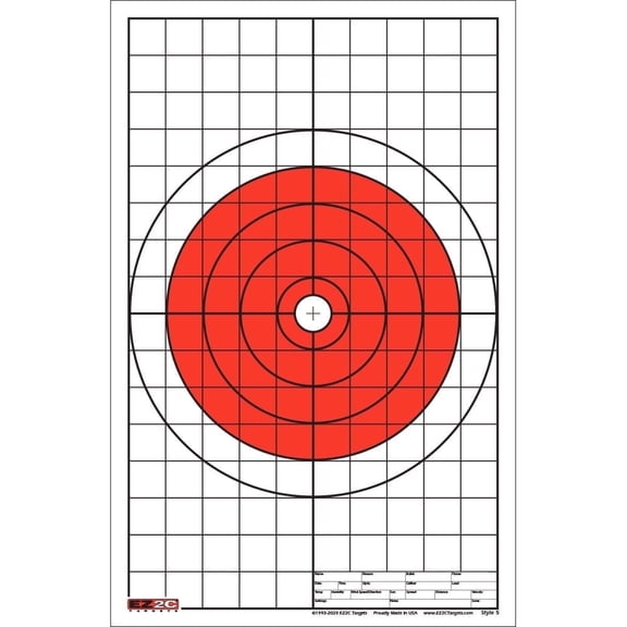 EZ2C Targets Style 5: 11"x17" Sight in Paper Shooting Target (Tear-Off Pad of 50)