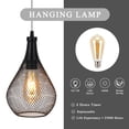 thumbnail image 3 of Metal Mesh Battery powered Hanging Decorative Lamp with 6-Hours Timer (Black), 3 of 9