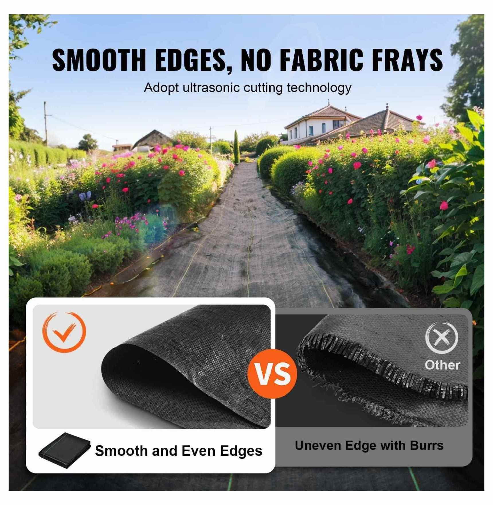 Weed Barrier Landscape Fabric 3x100FT Heavy Duty Garden Weed Fabric, PP Weed Control Fabric for Landscaping, Ground Cover Weed Mat Black