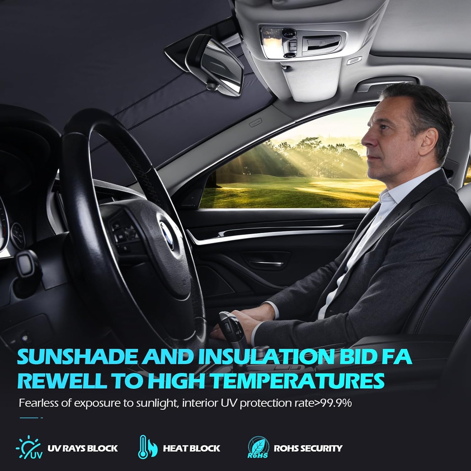 Florich Car Windshield Sun Shade, Foldable, 59"x33" photo 4