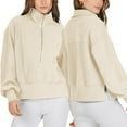 thumbnail image 7 of EFINNY Women's Half Zipper Pullover Long Sleeve Fleece Casual Sweater Top, 7 of 7