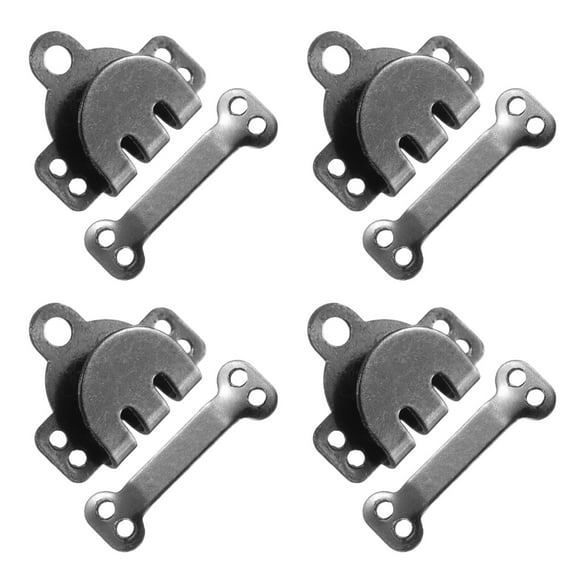 Uxcell 4set Hooks and Eyes Closure Set 14mm Metal Hook and Eye Sewing Clasp Snaps Fasteners for Clothing Bra Trousers Pants DIY Craft, Gunmetal