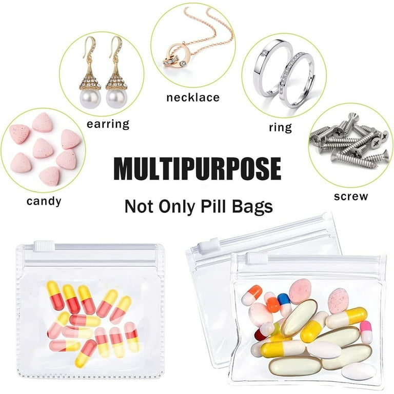 Zippered Pill Pouch Bags 10 Pcs,Happon Slide Lock Clear Plastic