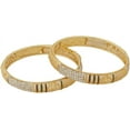 thumbnail image 3 of Pallavi Creation 2 Piece Kada Set Ad Cz Stones Gold Plated Daily Use Handmade Meena Work Fashion Jewelry indian bangles for Women & Girls, 3 of 5