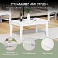 thumbnail image 6 of WestinTrends Malibu Low Outdoor HDPE Patio Rectangle Coffee Table, White, 6 of 12