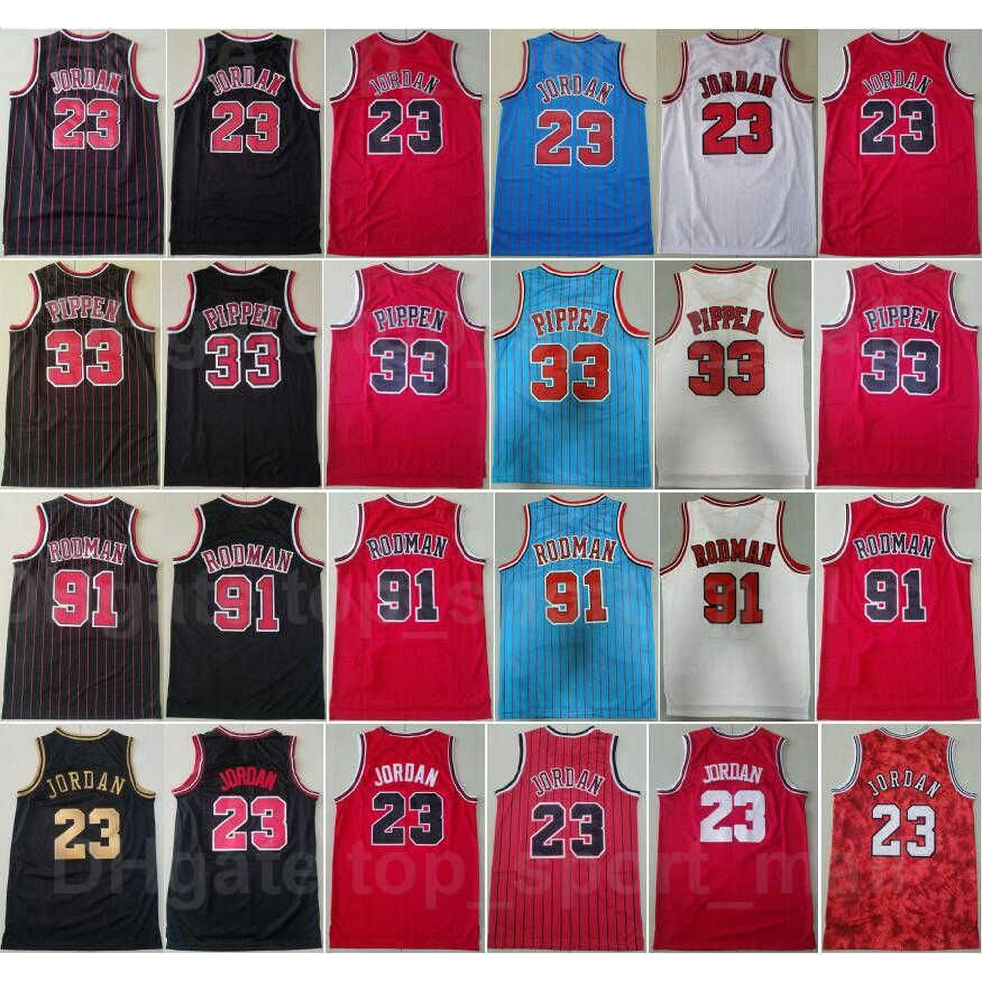 NBA_ Men Mitchell And Ness Basketball Michael Retro Jersey 23 Scottie  Pippen 33 Dennis Rodman 91 Vintage Stripe Black Red W''nba''jerseys 