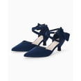 thumbnail image 2 of Women  Low Kitten Heel Bow Heels Dress Shoes Closed Pointed Toe Ankle Strap Elegant Wedding Party Pumps, 2 of 5