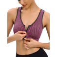 thumbnail image 4 of FUTATA Women's Front Zipper Sports Bras High Impact Support Padded Racerback Yoga Running Gym Workout Bras Tops,Size S-2XL, 4 of 6